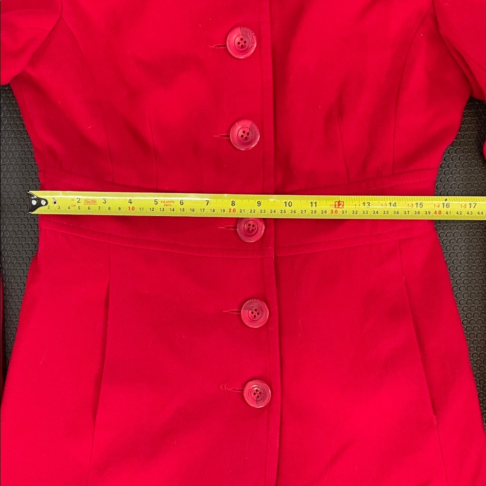 Forever XXI Red Button-Up Coat Sz M - Picture 5 of 12